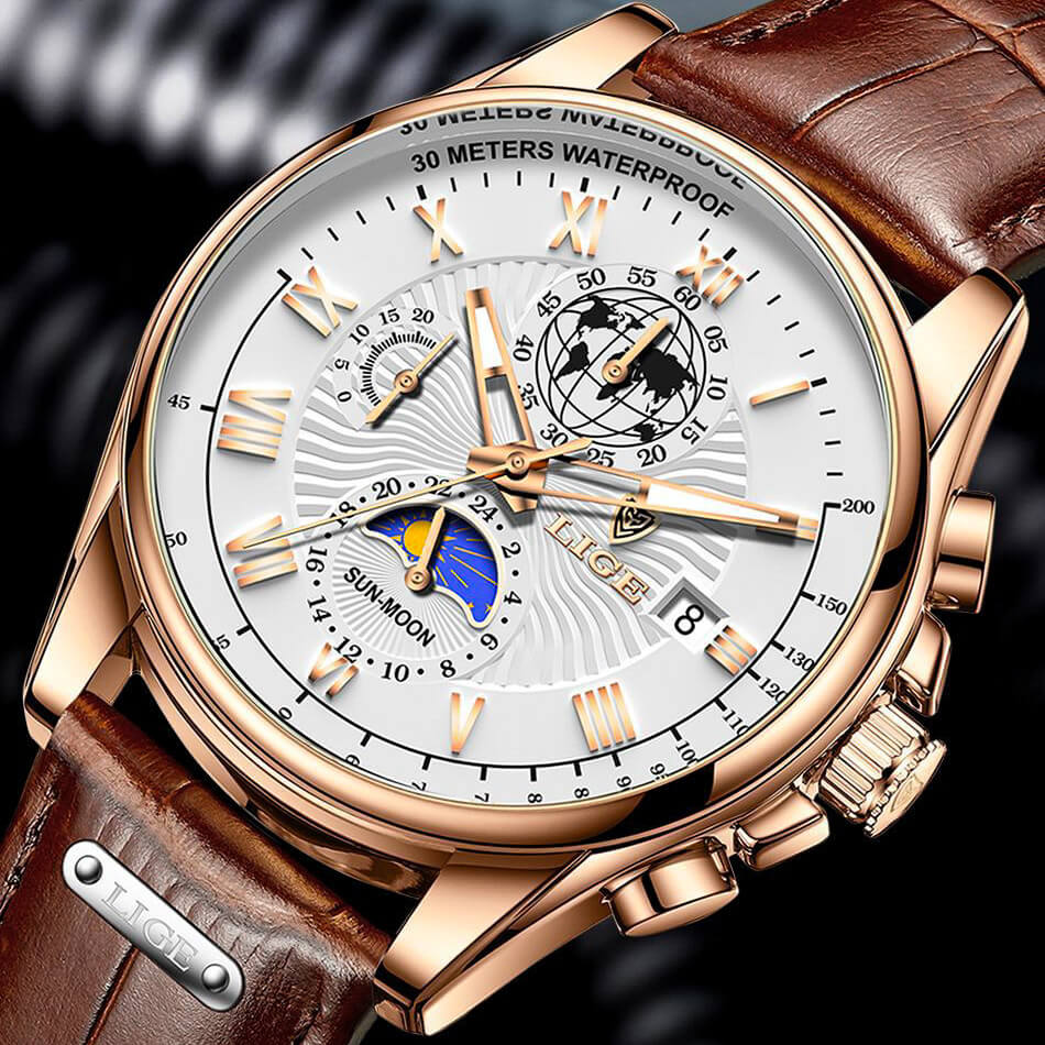 Lige Vintage Chronograph Watch  - By Qivii