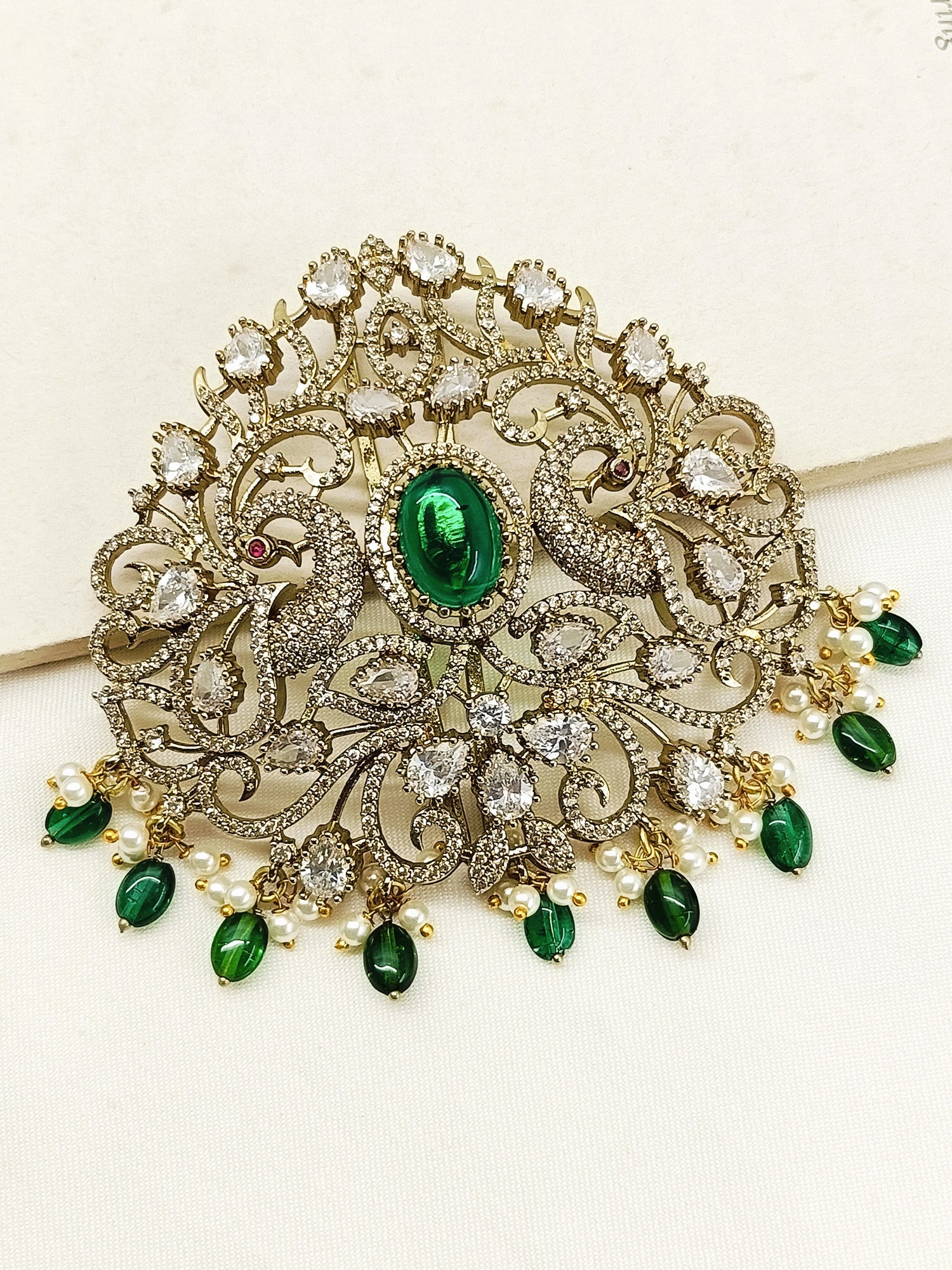 Misti Green Hair Brooch