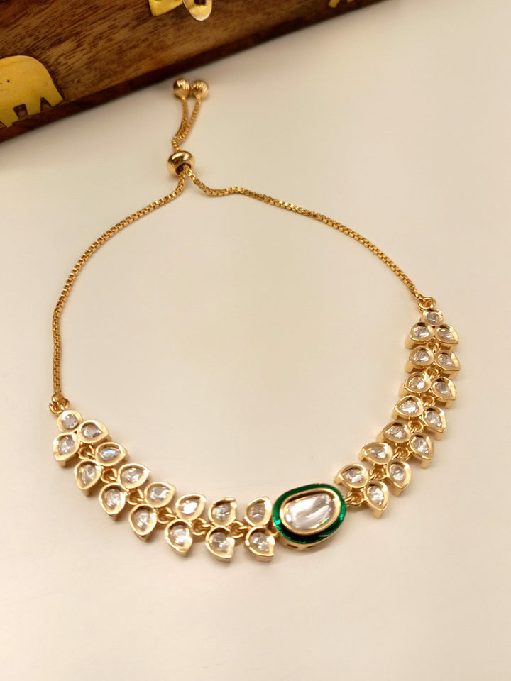 Carolina Delicate Green Kundan Bracelet