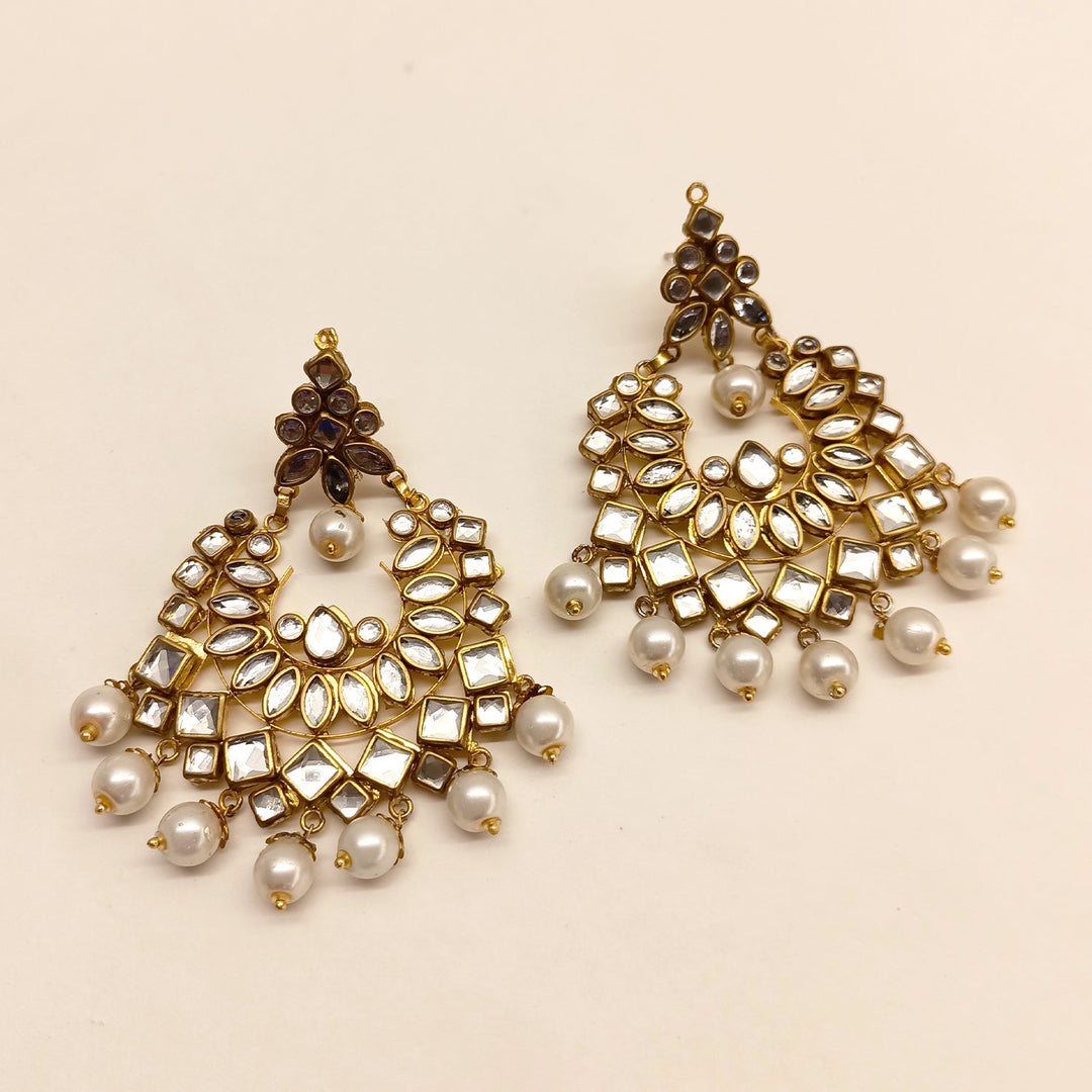 Samreen Big Pearl Kundan Earrings