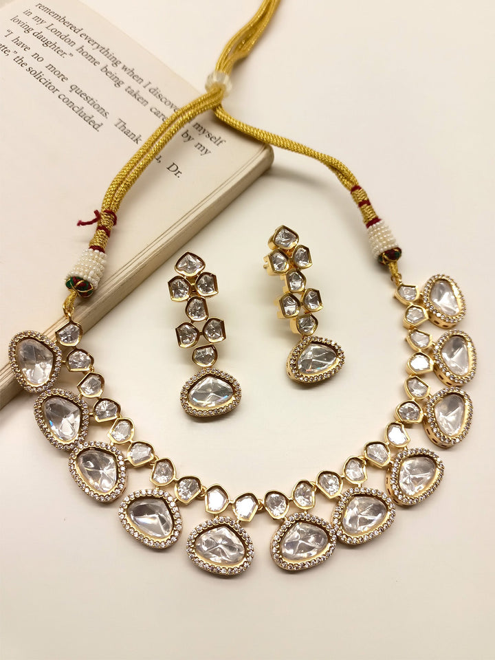 Amora White Kundan Necklace Set