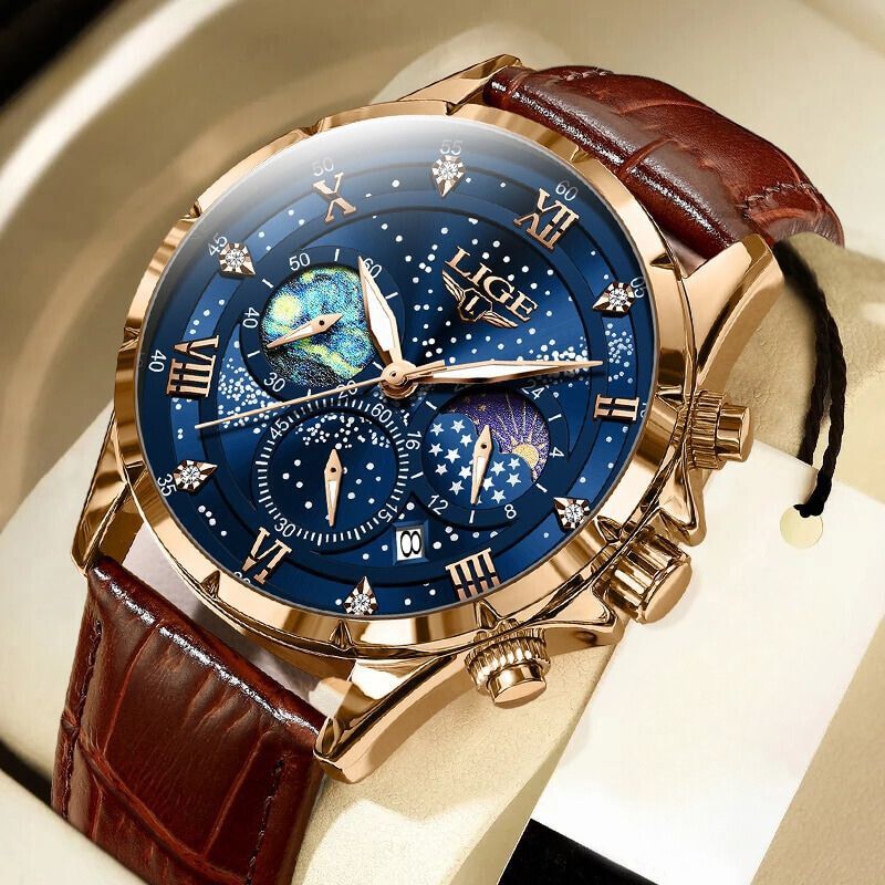 Verfijnde Maanfase Horloge  - By Qivii