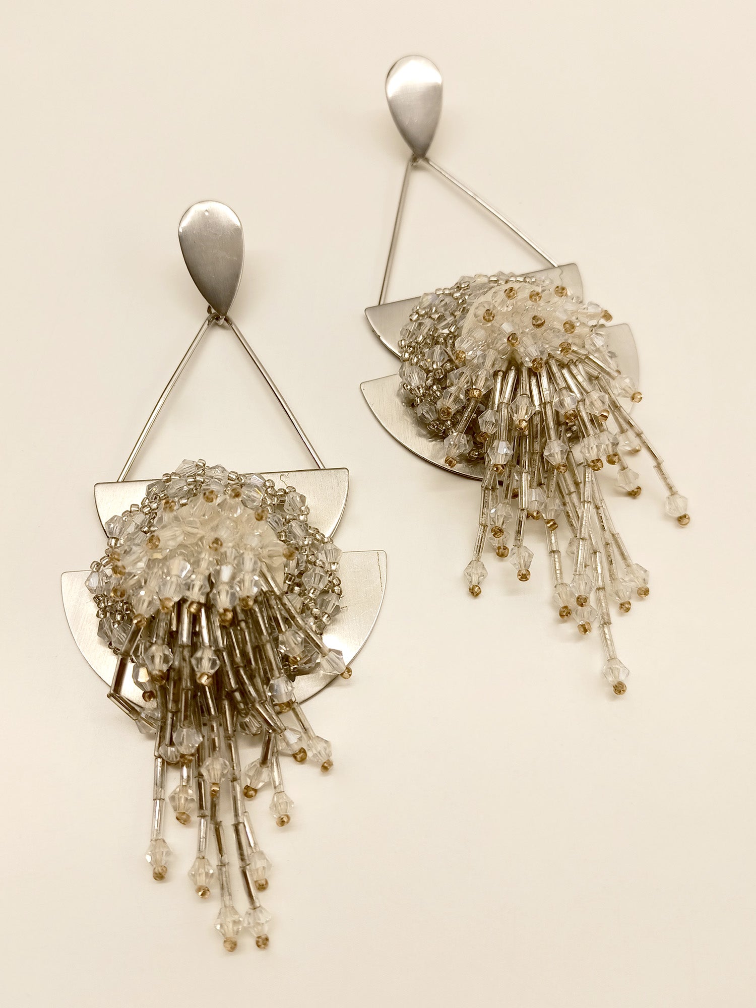 Pranavi Long Silver Western Earrings qivii