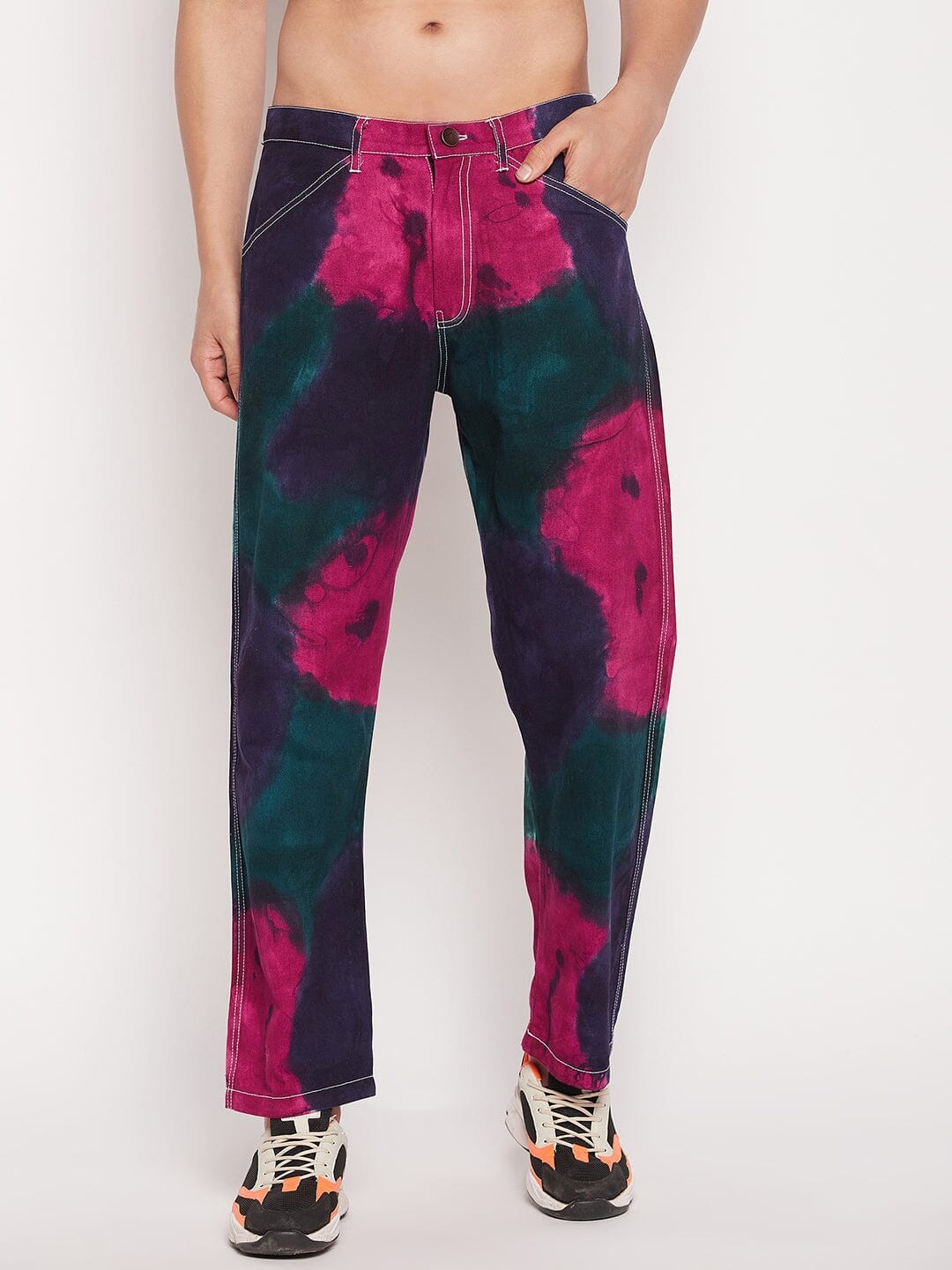 Navy Tri Colour Carpenter Pants