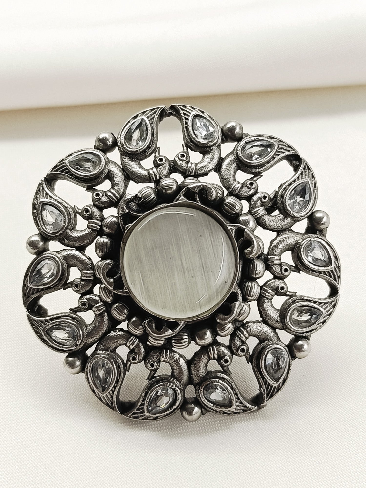 Xena Grey Oxidized Finger Ring