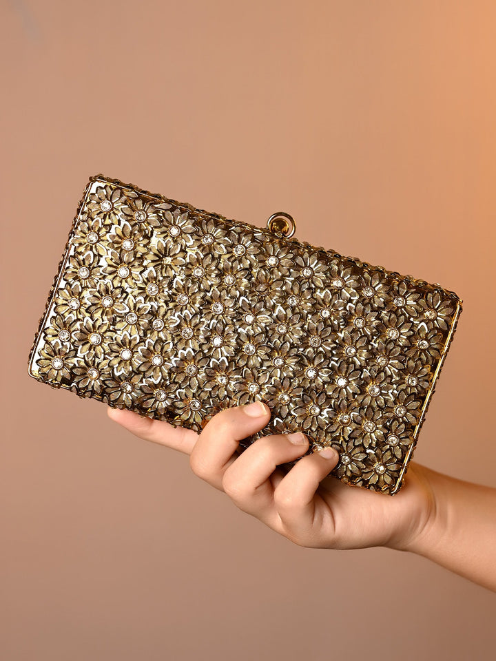 Nema Antique Gold Evening Clutch