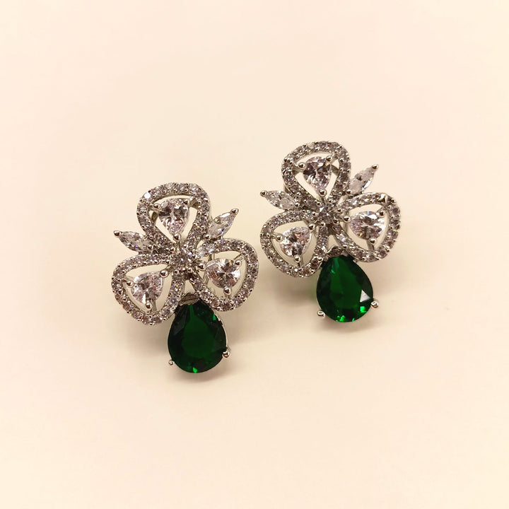 Rekha American Diamond Green Emerald Tops