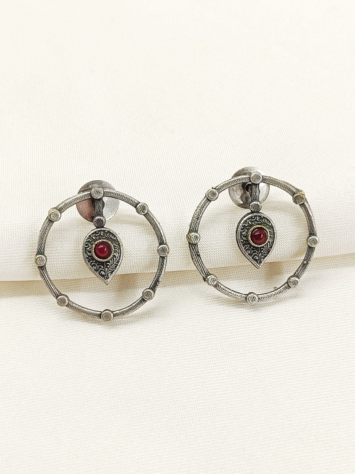 Rithun Red Oxidized Tops