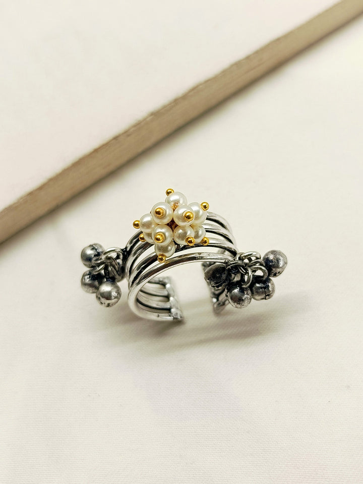 Jogi Cream Oxidized Finger Ring