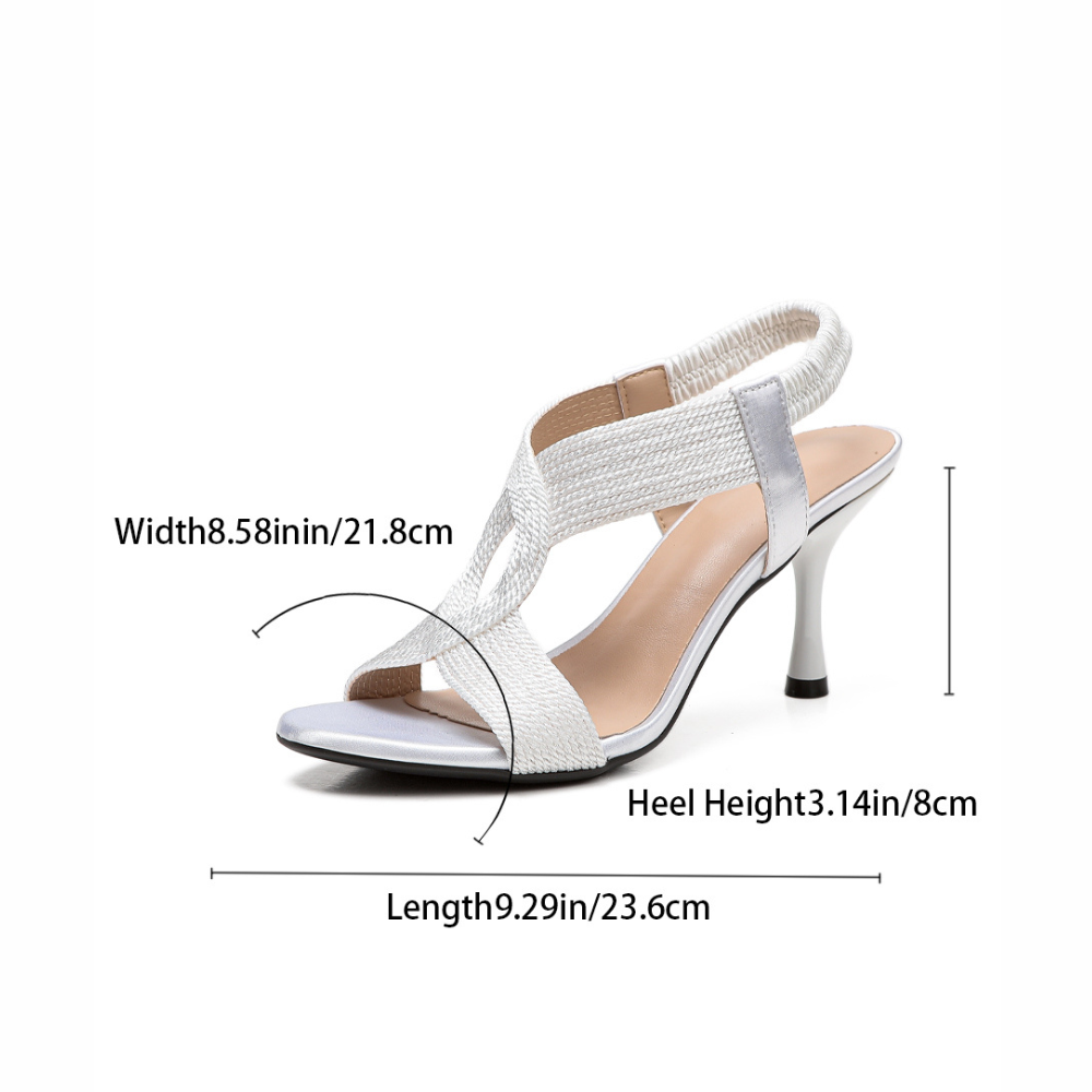 Women's Thea Braid Artisan Stiletto Sandals – Handwoven Open-Toe Roman Heels (US 4–10.5)