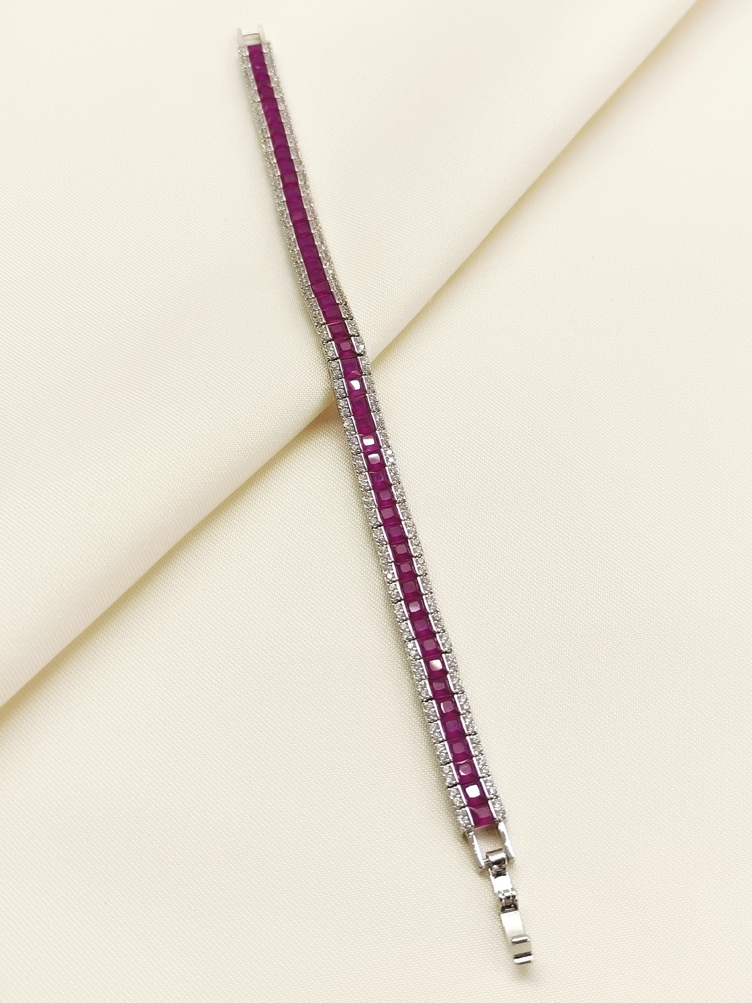 Abyasa Ruby American Diamond Bracelet