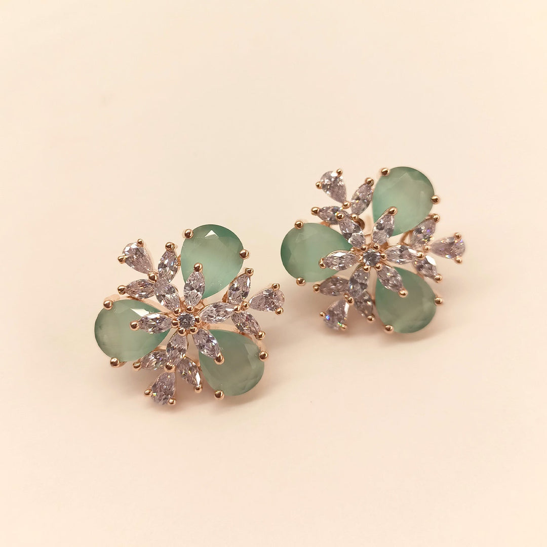 Sadhvi American Diamond Mint Green Tops