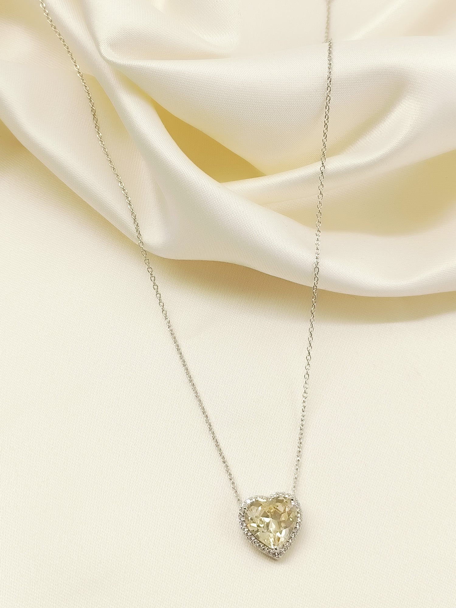 Ritu Yellow 92.5 Silver American Diamond Pendal
