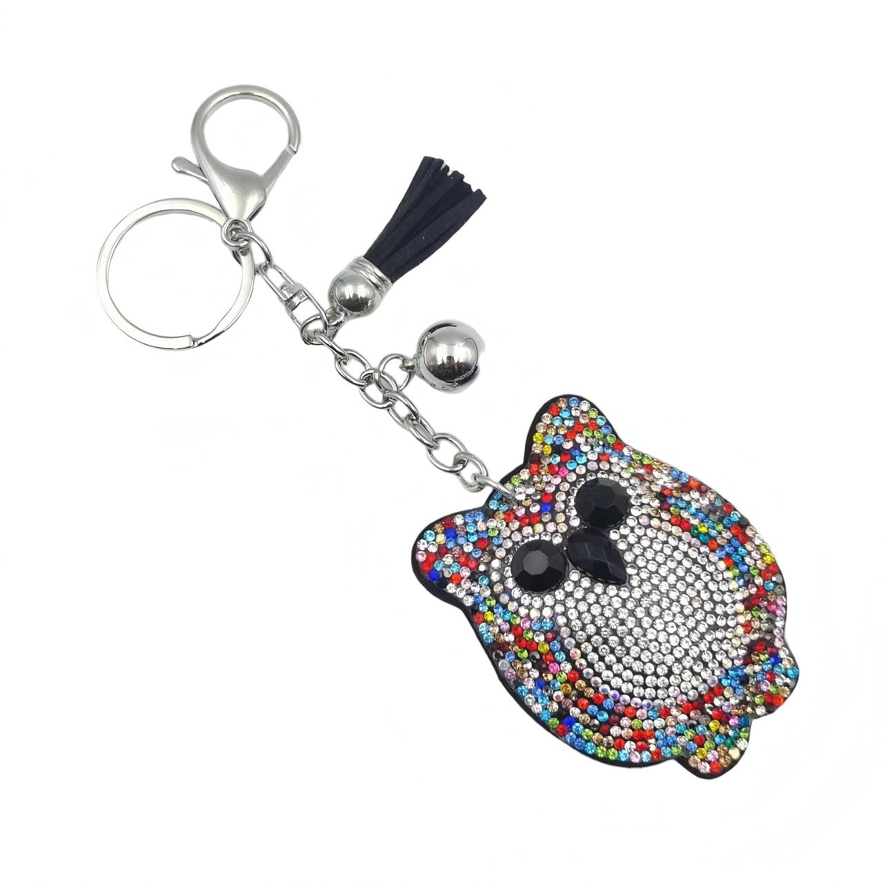 Ounamei Rhinestone Owl Keychain | Crystal Tassel Bag Charm