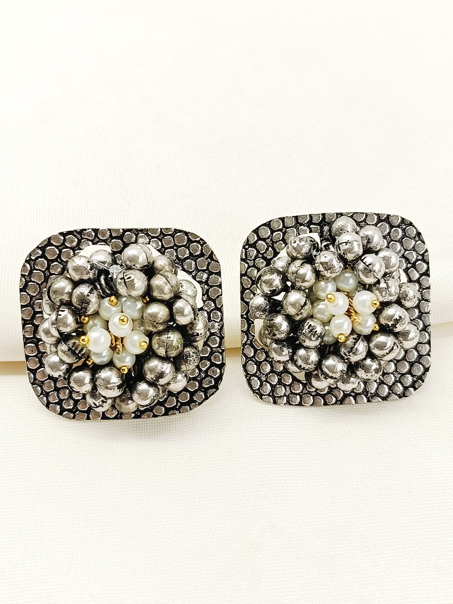 Rishita White Pearl Oxidized Tops