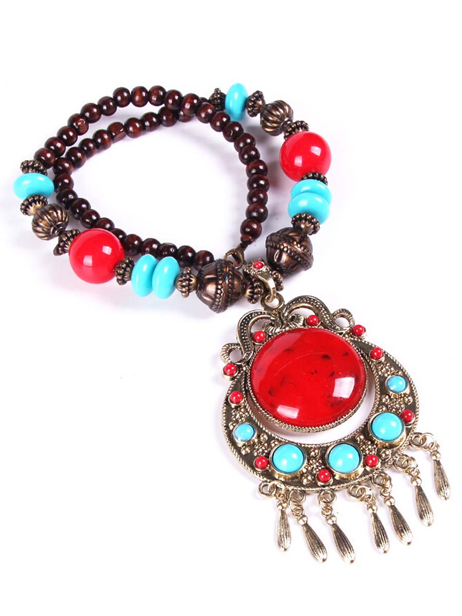 Bohemian Braided Rice Bead Necklace Sweater Chain  - By Qivii