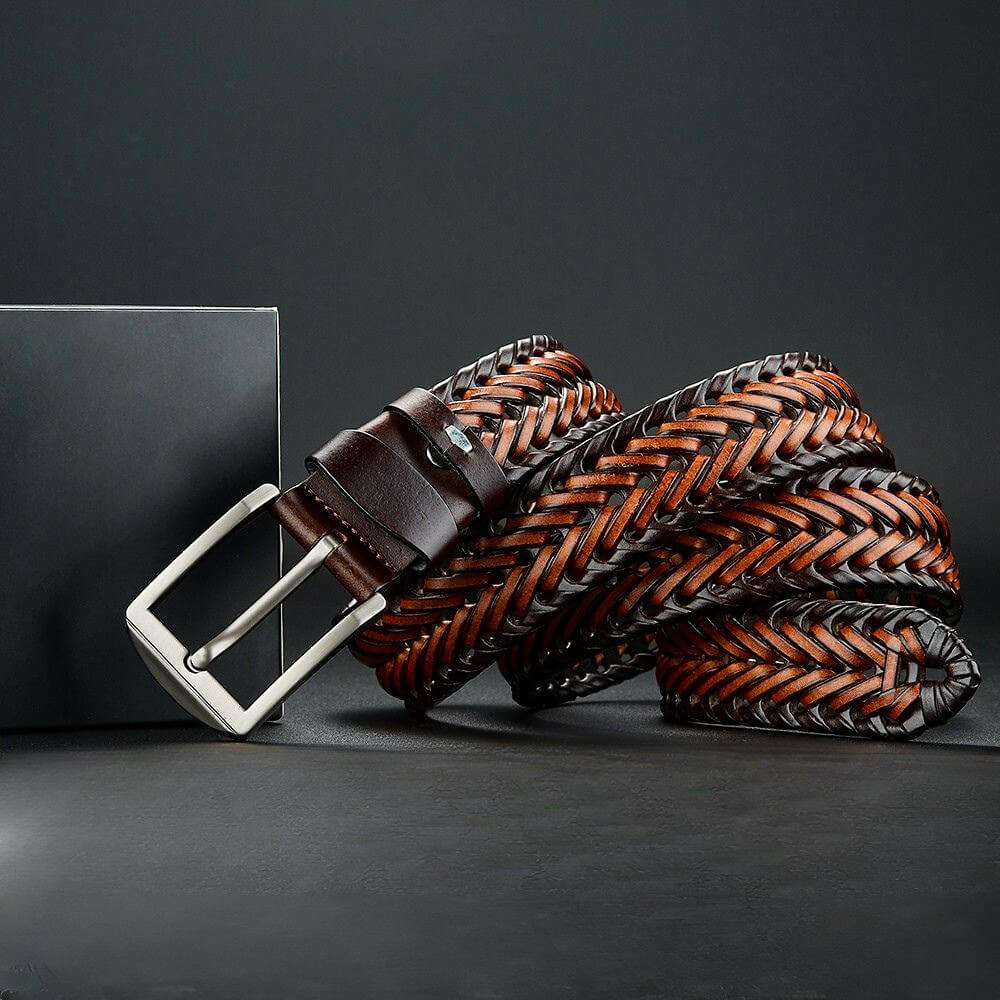 Braided Genuine Leather Belt  - By Qivii