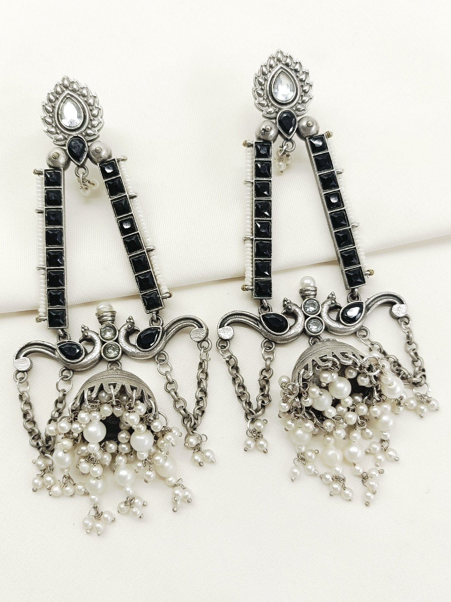 Zahra Black Oxidized Jhumki