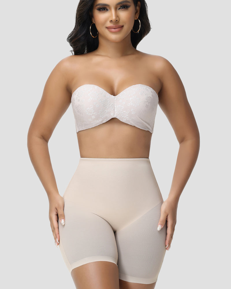 Women's Seamless Mesh High Waist Shapewear Shorts Thigh Slimmer Underwear  - By Qivii