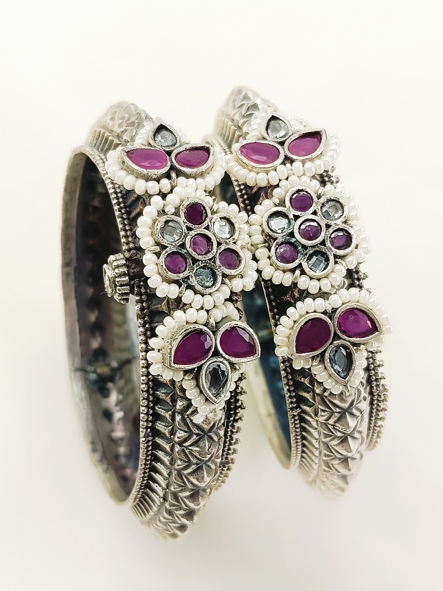 Chakori Ruby Oxidized Bangles