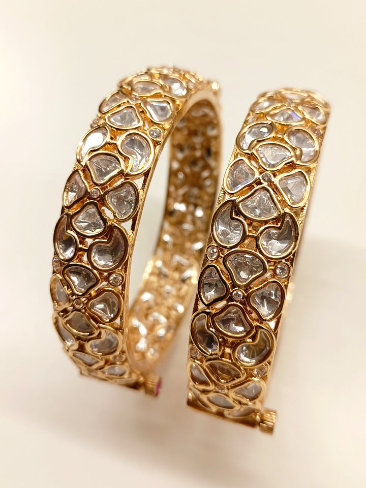 Lubna White Kundan Kada Set Of 2