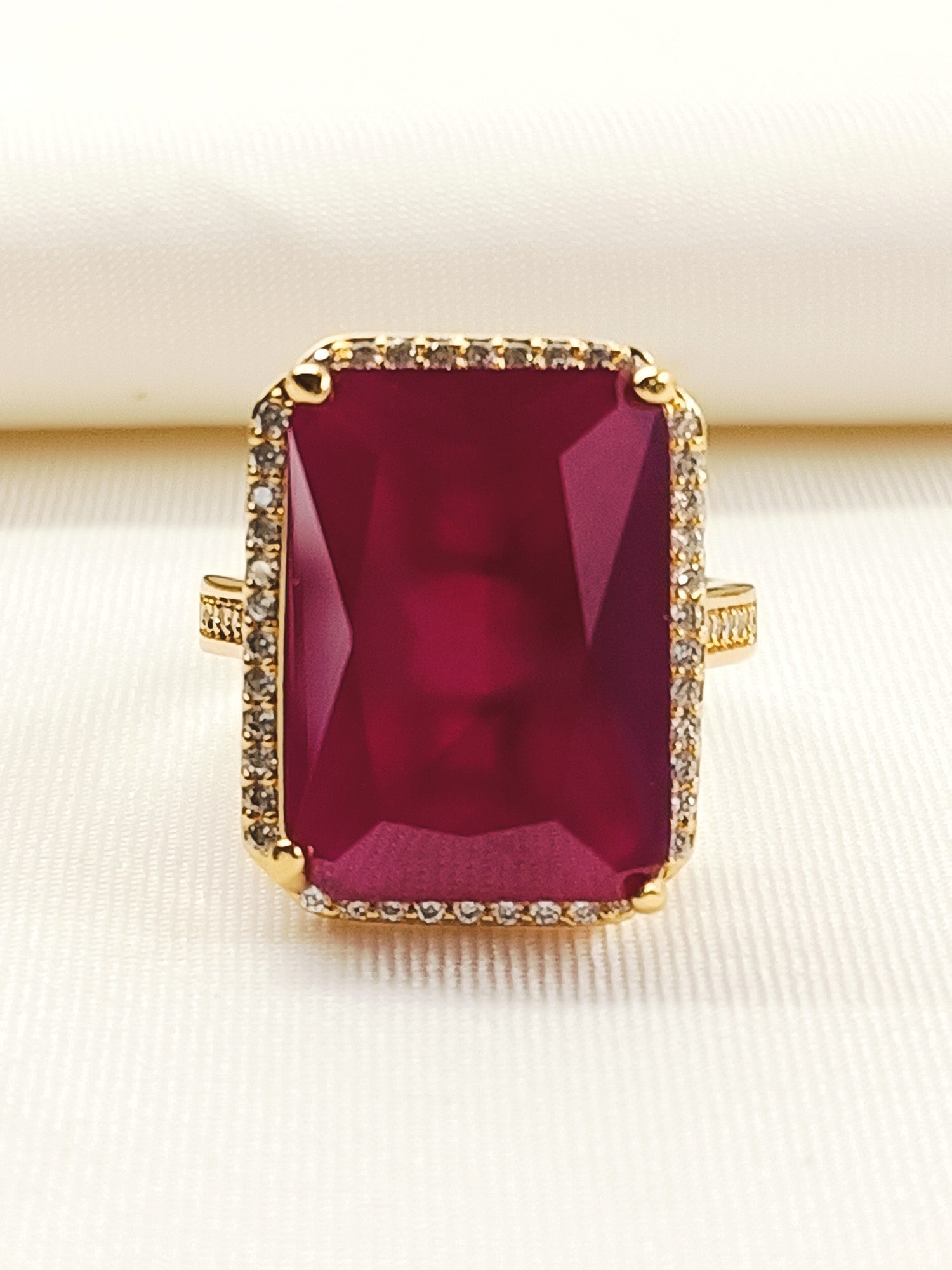 Lovemallow Ruby American Diamond Finger Ring