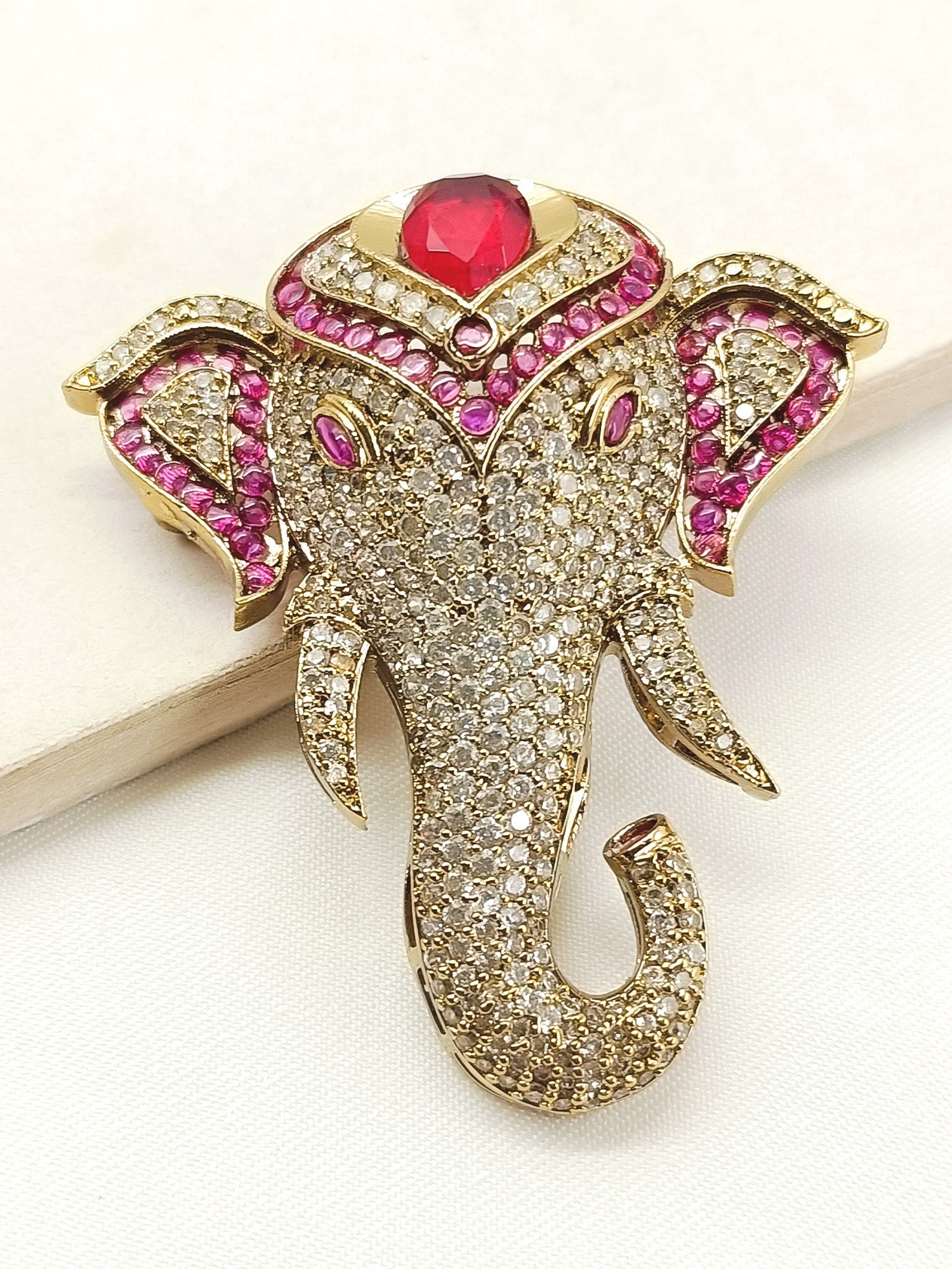 Aarit Ruby Elephant's Brooch