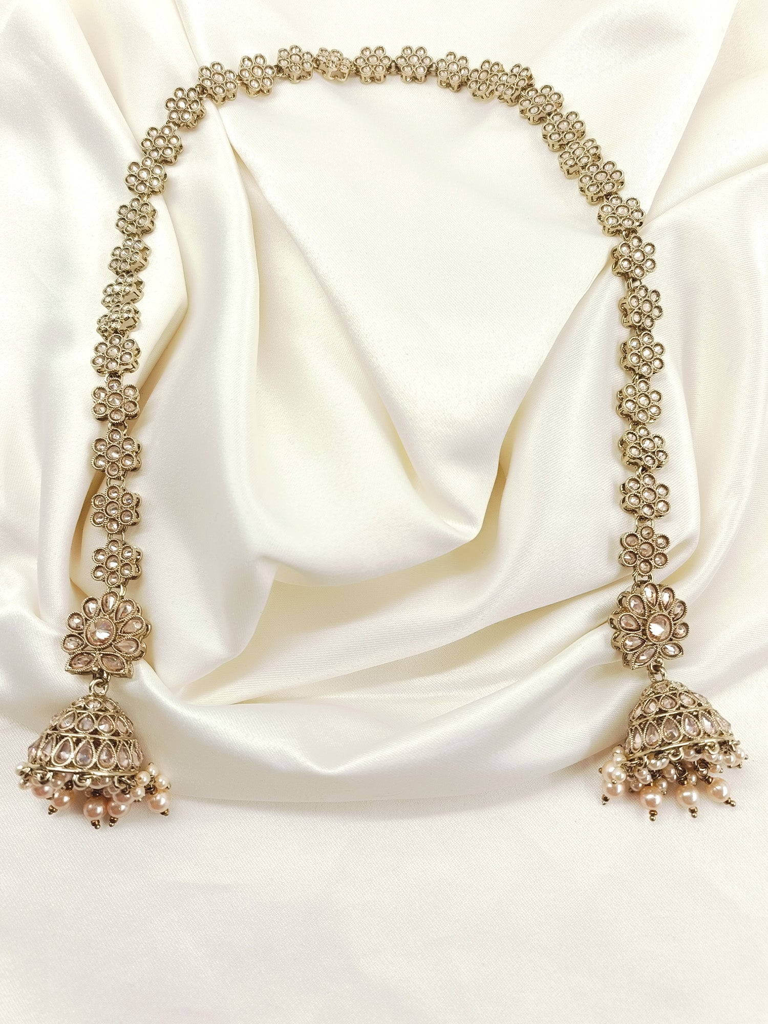 Lalita Copper Polki Jhumki With Sheeshpatti