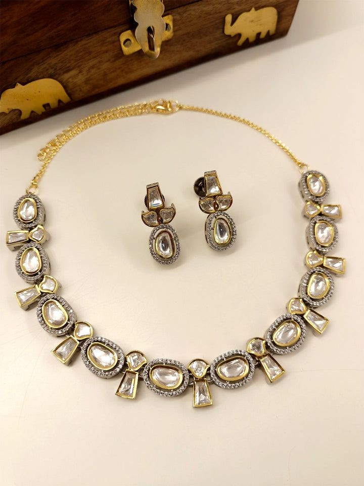 Avantika White Victorian Necklace Set