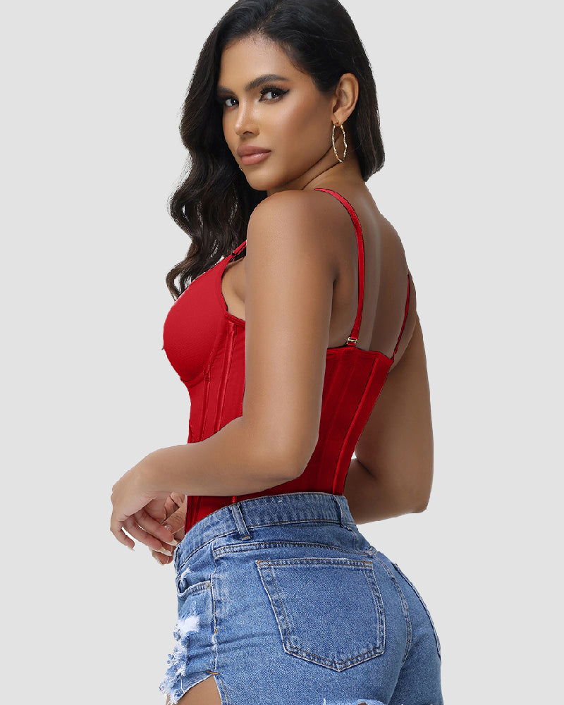 Shapshe® Fajas Colombianas Love Pattern Corset Top Zipper Waist Trainer  - By Qivii