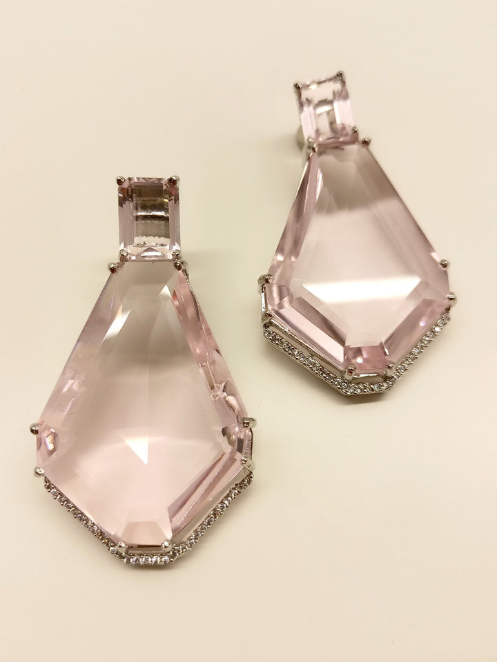 Hannah Pink American Diamond Earrings