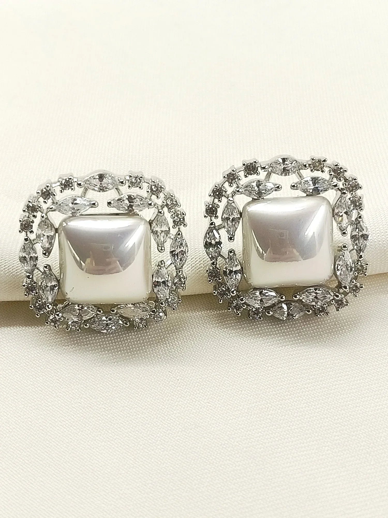 Devyani White Pearl American Diamond Tops