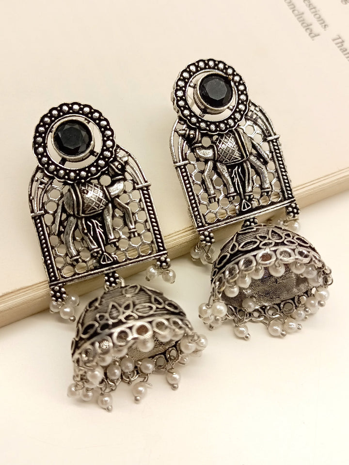 Urula Black Oxidized Jhumki