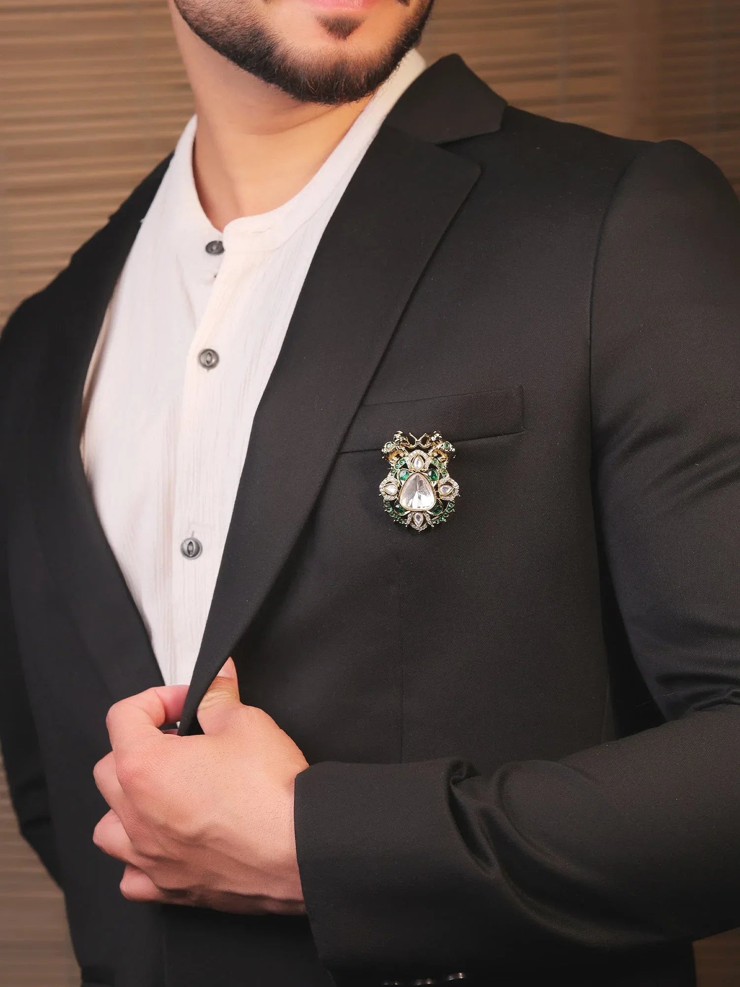 Kabir Green Men's Brooch