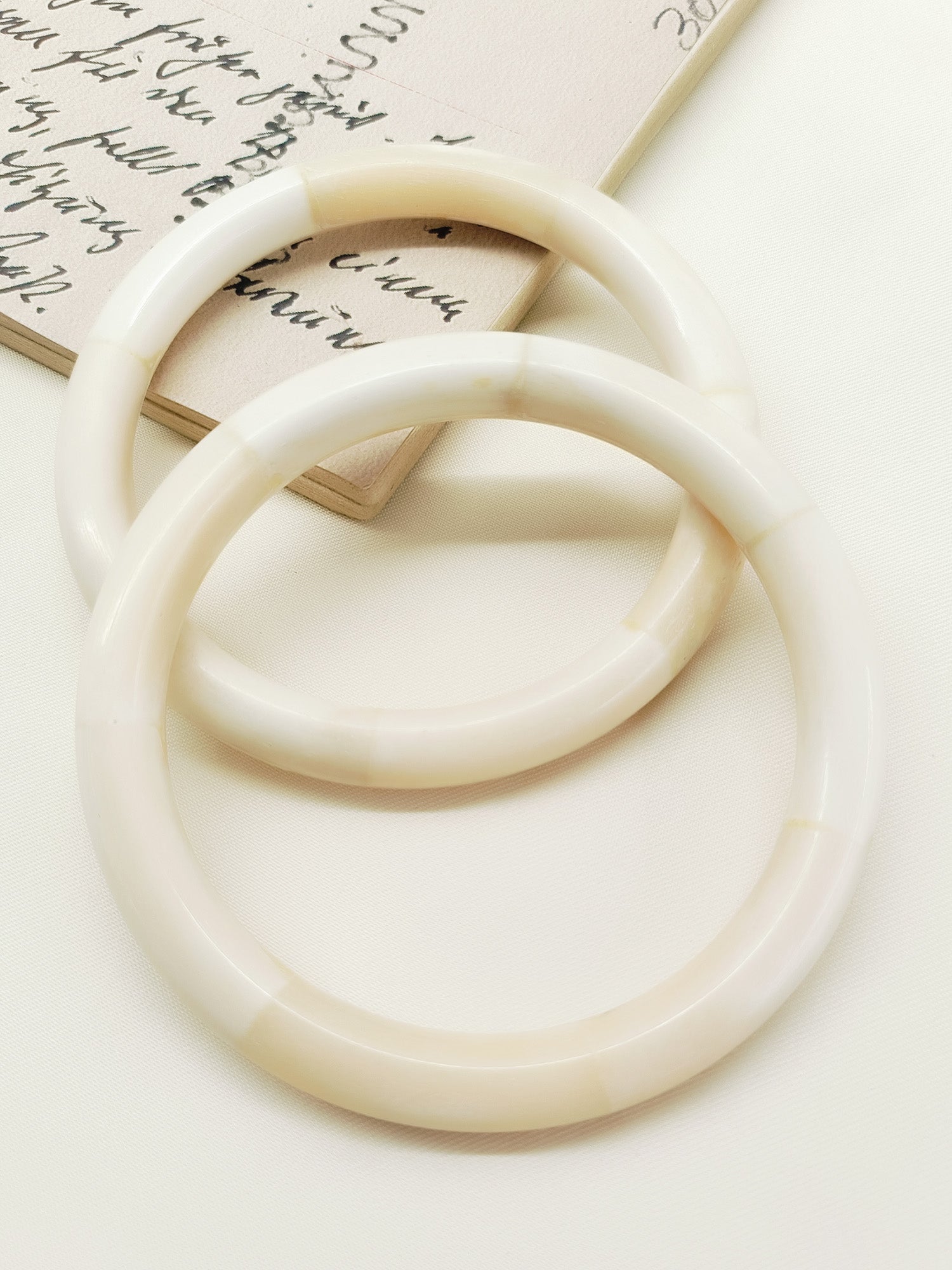 Kayla White Bone Bangles
