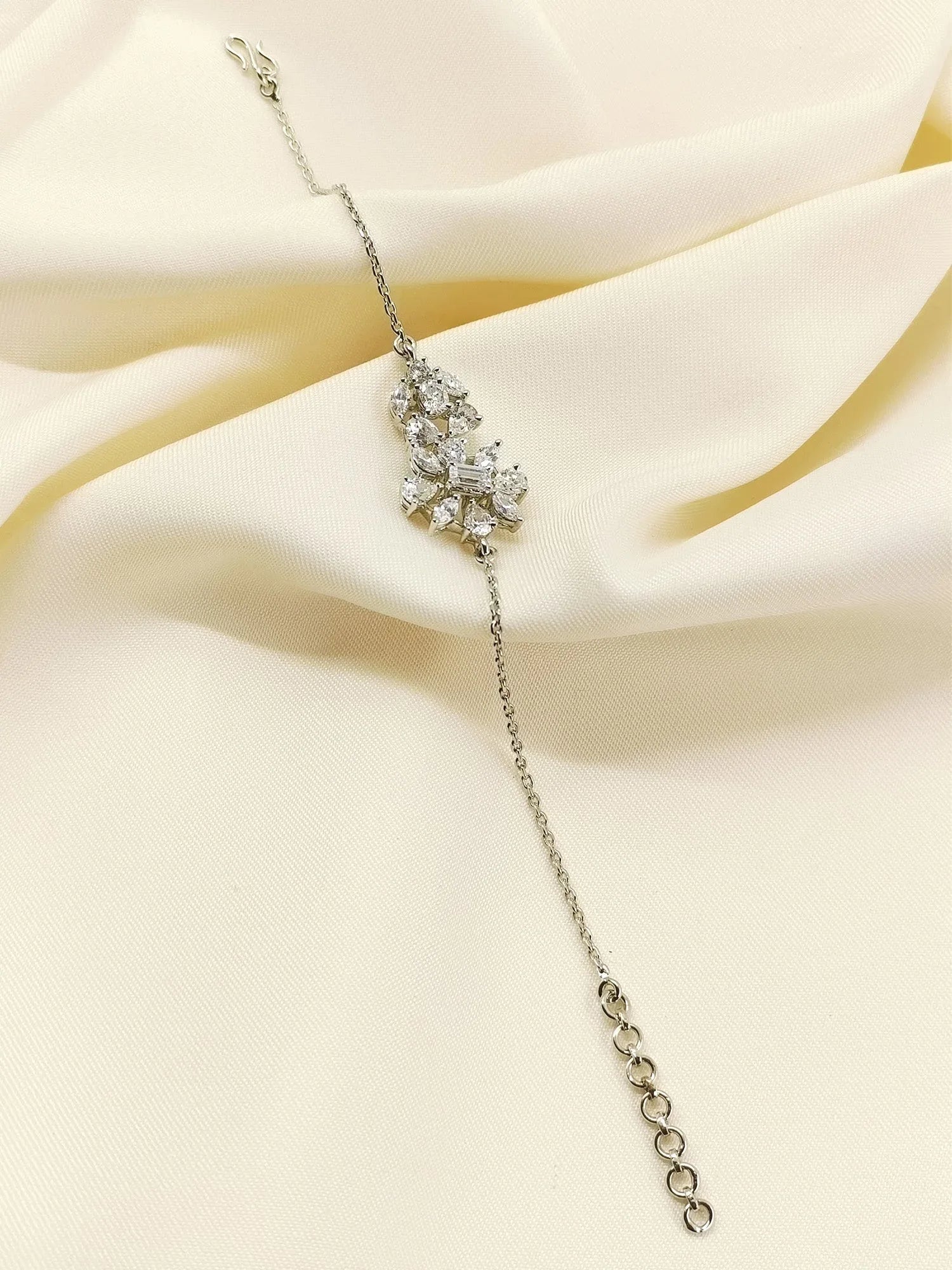 Chaya White 92.5 Silver American Diamond Bracelet