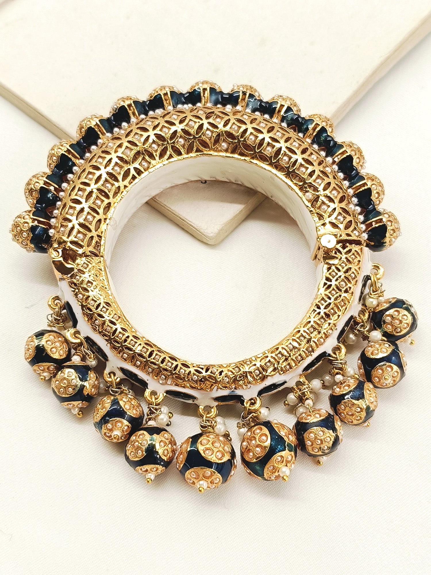 Chandrika Navy Blue Antique Kada
