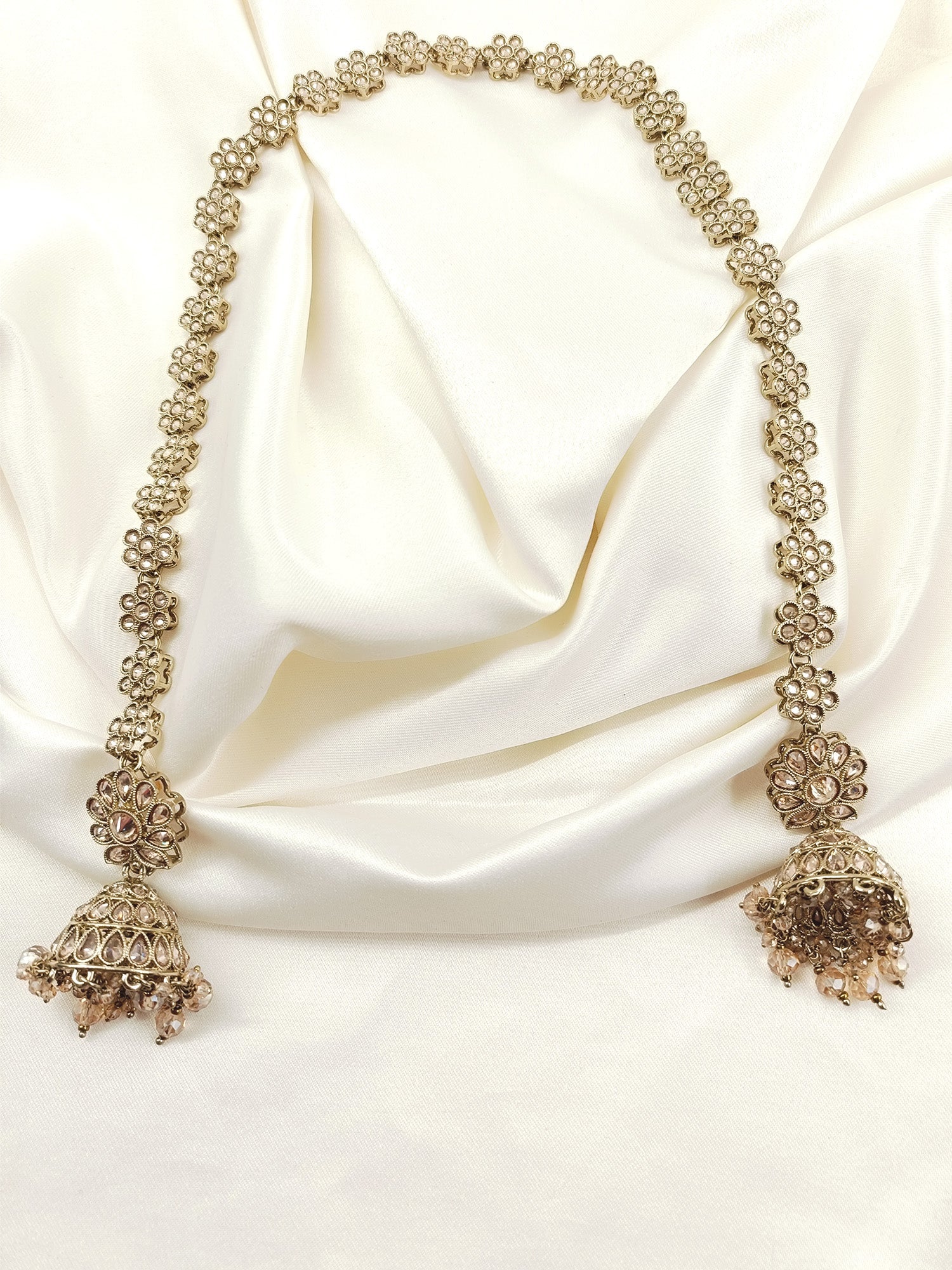 Anuprabha Copper Polki Jhumki With Sheeshpatti