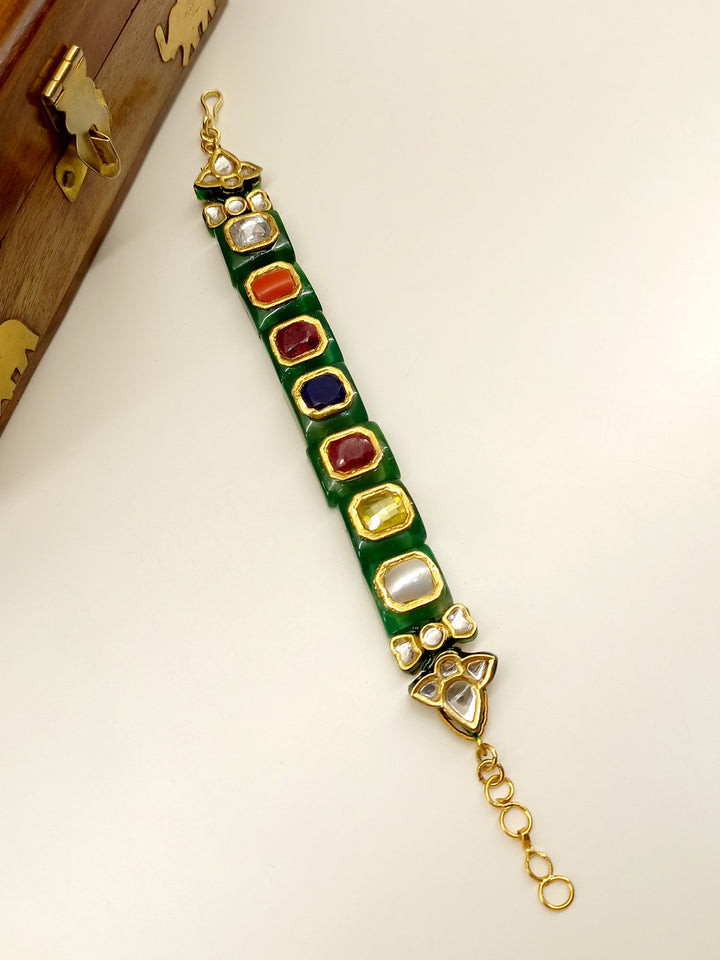 Hailey Multi Colour Kundan Bracelet