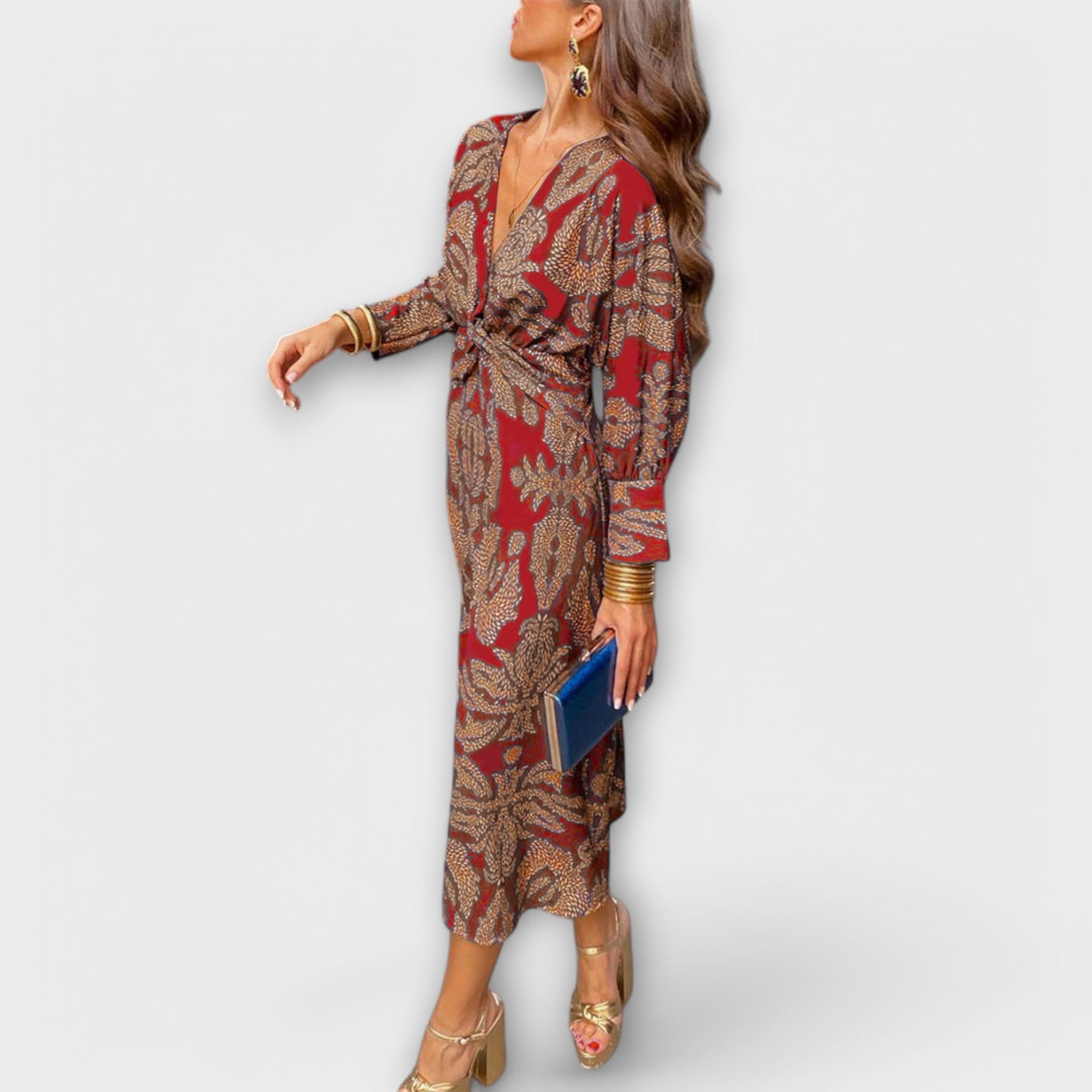 Oriana - Elegante jurk met lange mouwen  - By Qivii