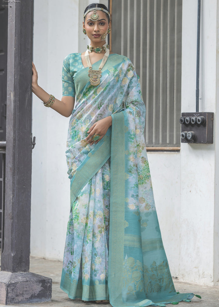 Maya Blue Woven Silk Saree Maya Blue Woven Silk Saree