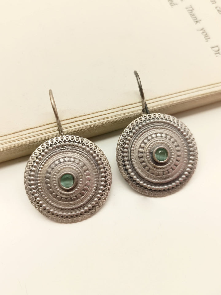 Sarah Mint Green Oxidized Earrings