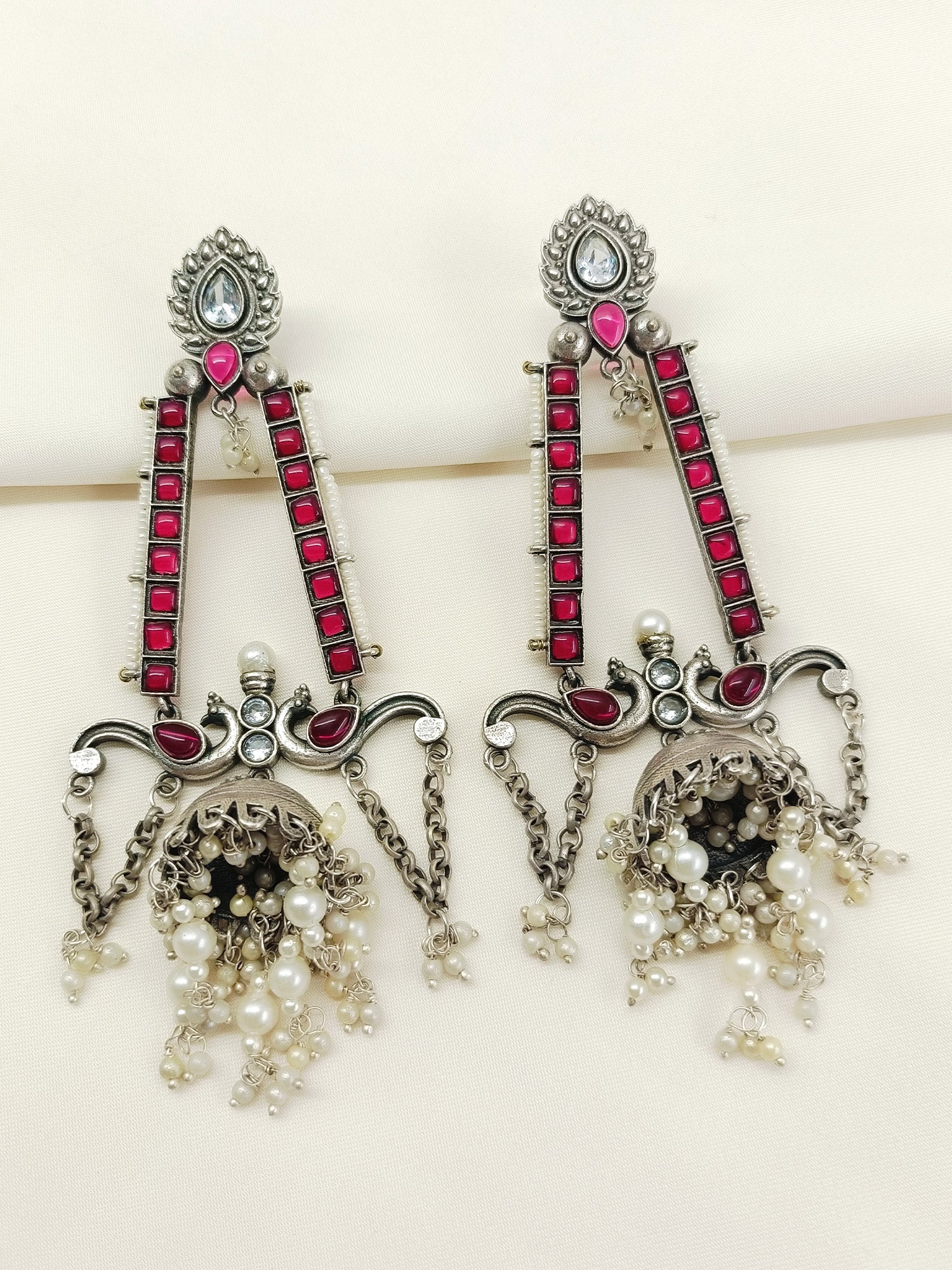 Eiliyah Majenta Oxidized Jhumki