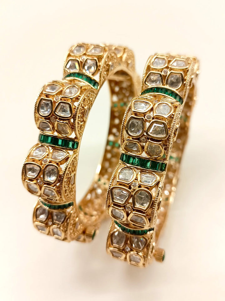 Eira Green Kundan Kada Set Of 2