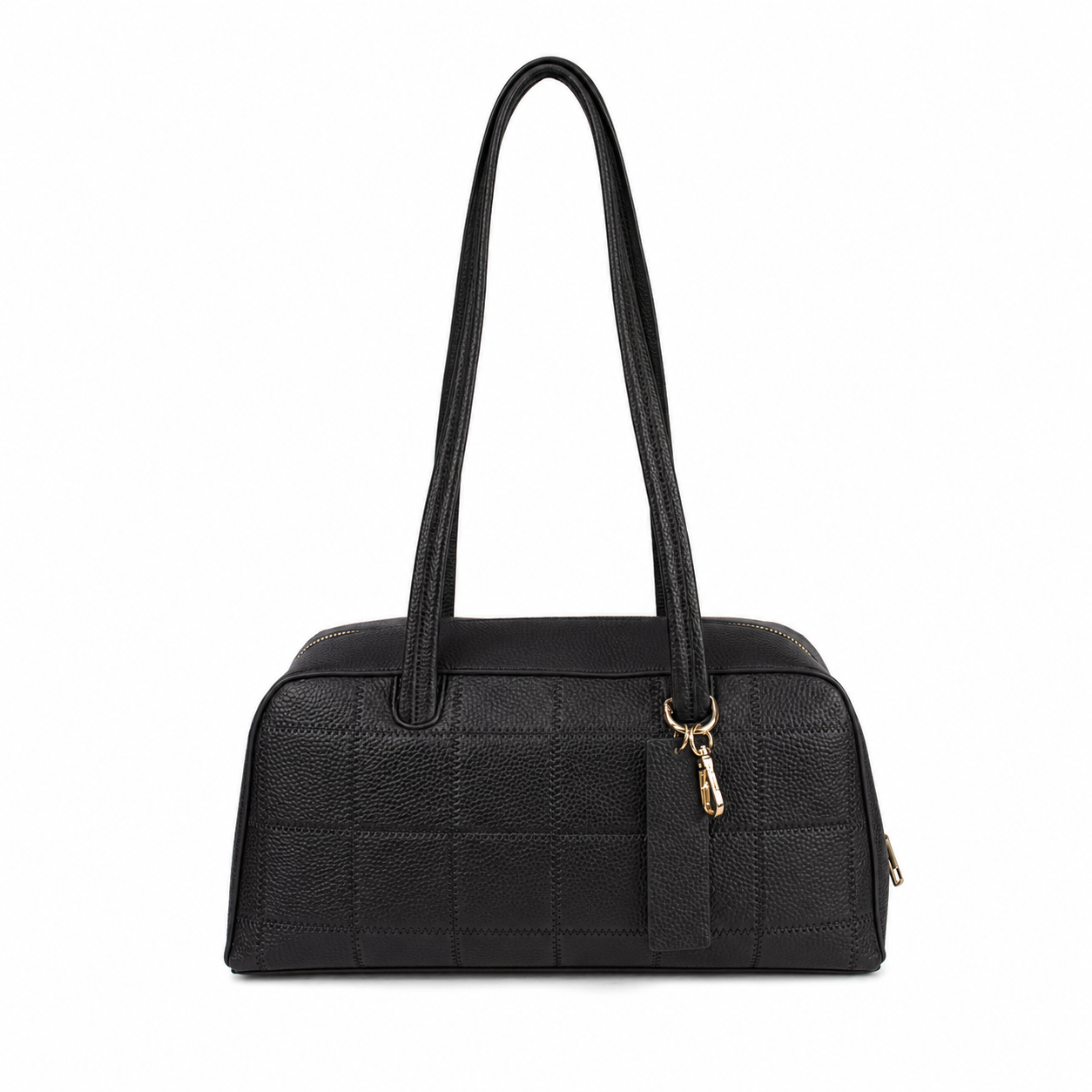 Ounamei Checkered Vegan Leather Shoulder Bag for Women – Large Capacity Everyday Tote Purse