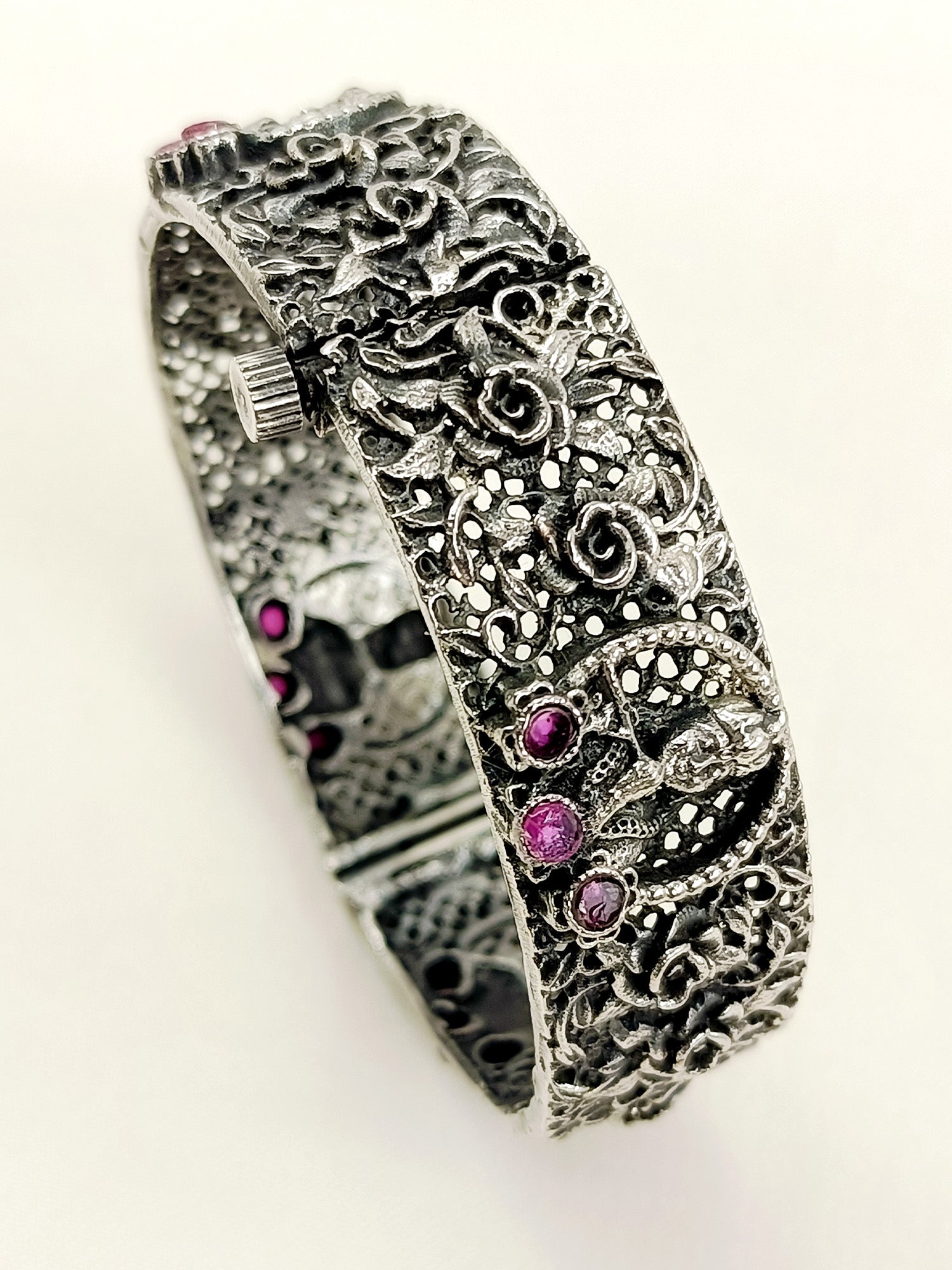 Dhairya Ruby Oxidized kada