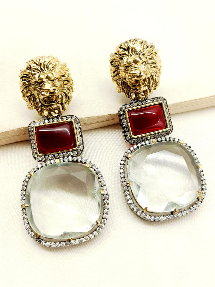 Kesri Maroon Victorian Earrings