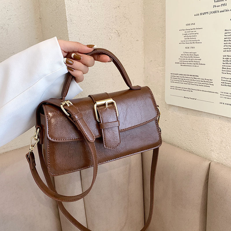 Women's Cantle Mini Satchel - Equestrian-Architectural Bag with Convertible Carry