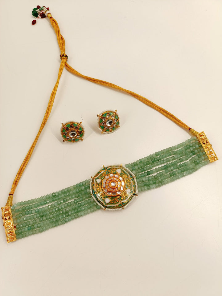 Araya Mint Green Meenakari Choker Set