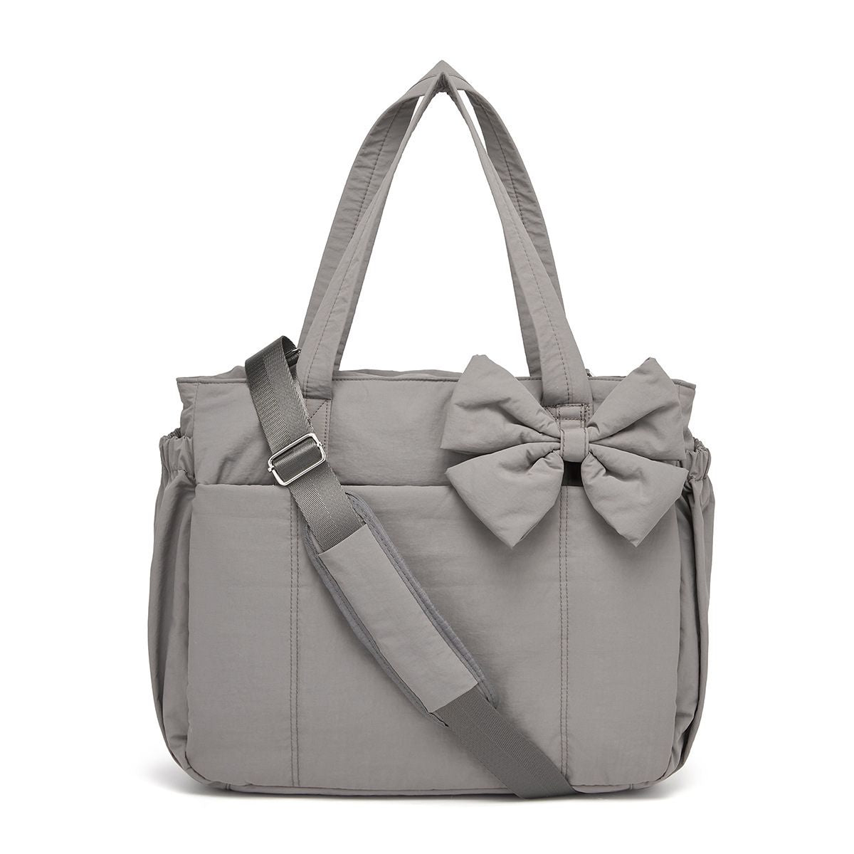 Ounamei Large Nylon Tote Bag for Women | Work Laptop Gym Travel Shoulder Bag with Yoga Mat Strap 23L